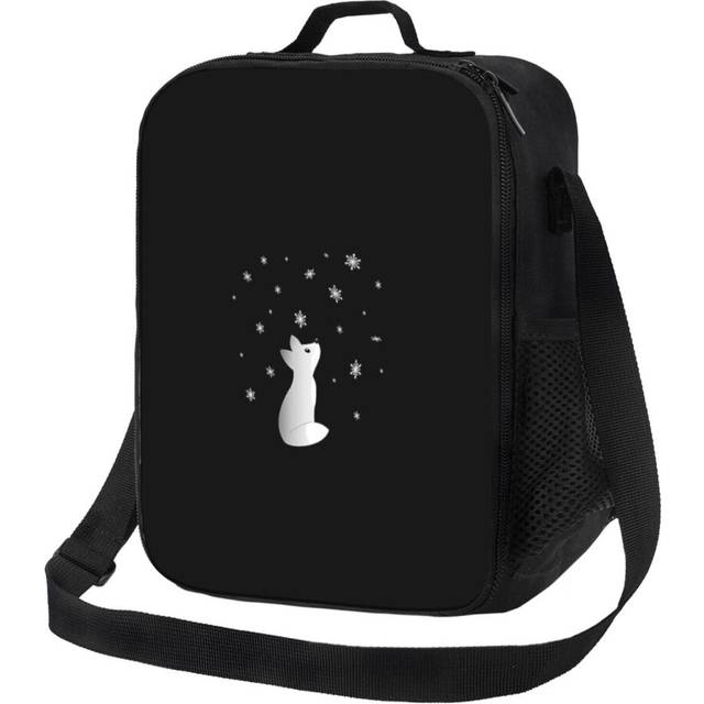 Kids Lunch Bag A Cute Snow Fox Watching Snowflakes Beautiful Winter Insulated Tote Box for Girls Boys Back to School