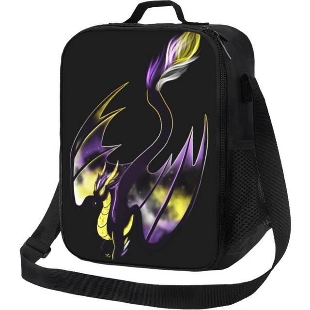 Kids Lunch Bag Non-binary Pride Dragon Pullover Sweatshirt Pride Dragon Pride Gift Insulated Tote Box for Girls Boys Back to School
