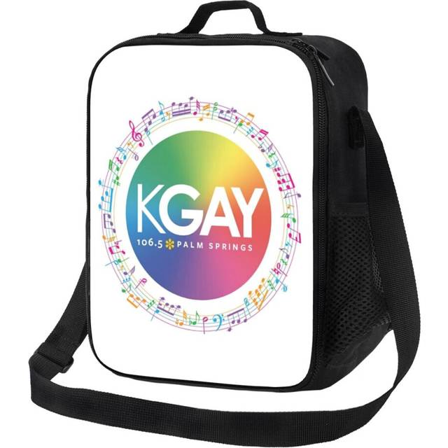 Kids Lunch Bag KGAY 106.5 Palm Springs Musical Notes Clothing Insulated Tote Box for Girls Boys Back to School