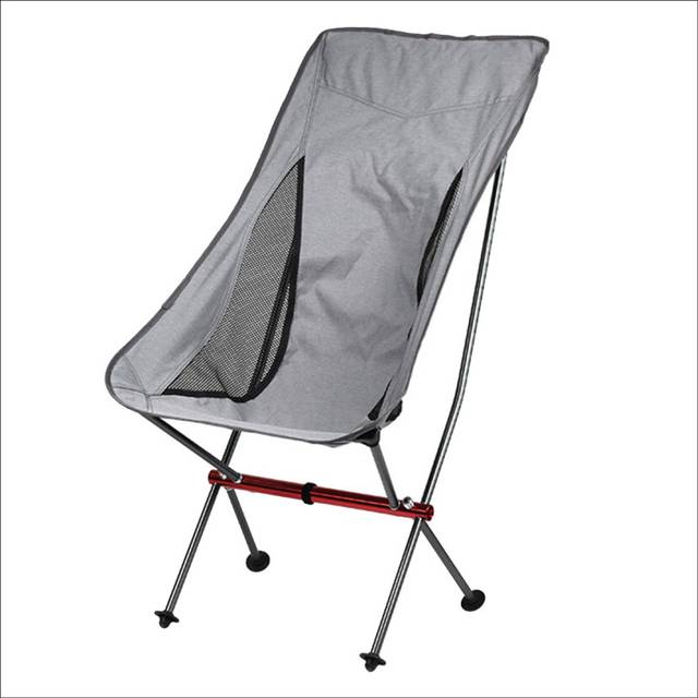 Portable Folding Camping Chair Outdoor Moon Chair Collapsible Foot Stool for Hiking Picnic Fishing Chairs Tools,Gray