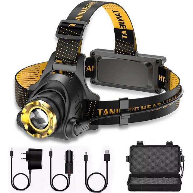 990000lm Led Headlamp Rechargeable Headlight Zoomable Head Torch Lamp Flashlight-colorus Plug