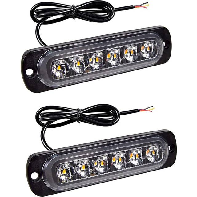 LED Emergency Strobe Lights, 6 LED Strobe Warning Emergency Flashing Light for Car Truck Off Road ATV SUV 2 Pack