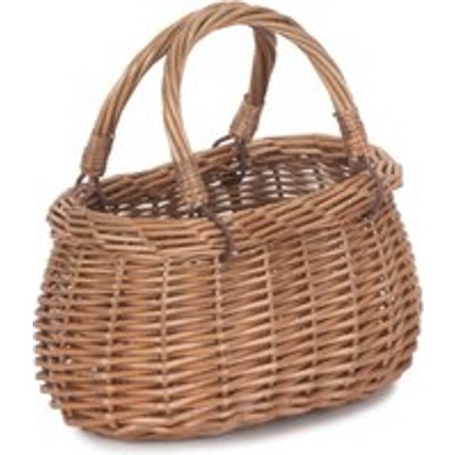 Childrens Light Steamed Wicker Swing Handled Coracle Shopping Basket