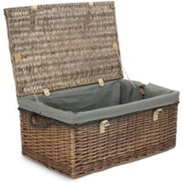 62cm Antique Wash Picnic Basket - Grey