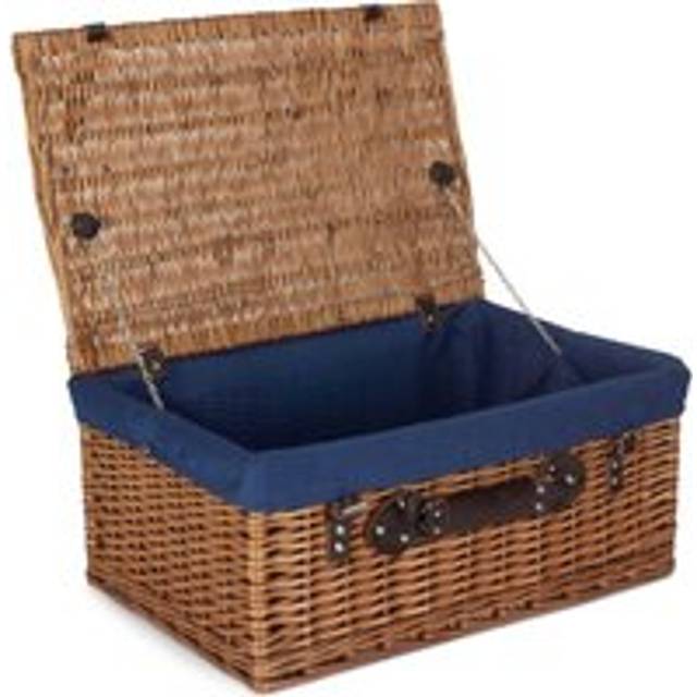 56cm Double Steamed Picnic Wicker Basket - Blue