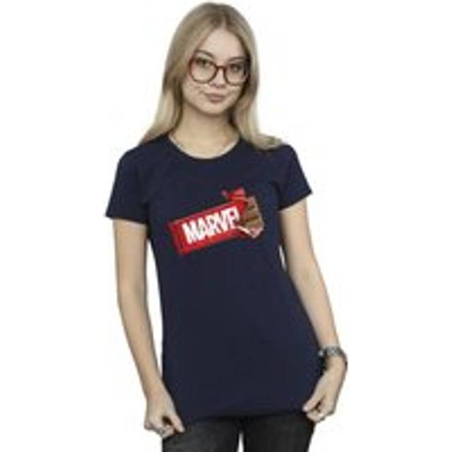 (XXL, Navy Blue) Marvel Universe Womens/Ladies Marvel Chocolate Cotton T-Shirt