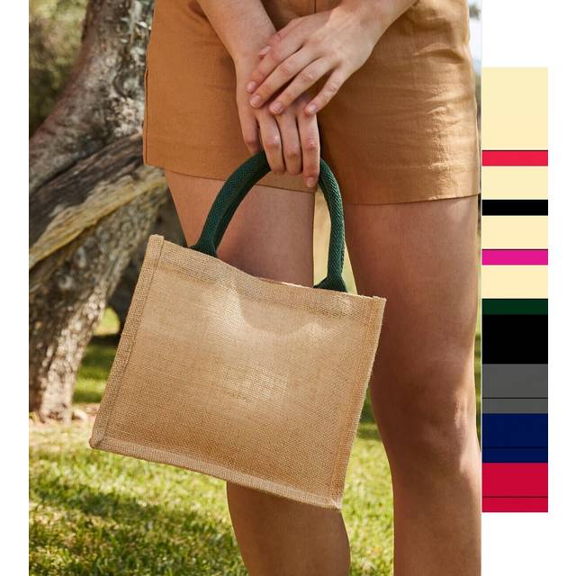 Westford Mill Jute Mini Gift Bag W412 Red/red One Size Colour: Red/red