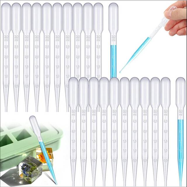 100Pcs 3 Ml Plastic Transfer Pipettes Disposable Calibrated Dropper Pipettes Dropper 6 Inch Droppers for