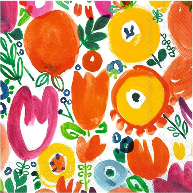 IHR Bright Flower Pop Art Print Cocktail Paper Napkins 20 Disposable 3-Ply