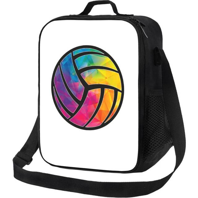 Kids Lunch Bag Geometric Volleyball Cool Shape Low Poly Volleyball Gifts Insulated Tote Box for Girls Boys Back to School
