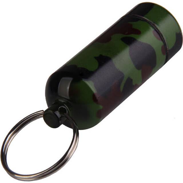 Drug organizer pillbox Camouflage Aluminum Alloy Pill case Travel First Aid Medicine Capsule tablet Container with Keychain