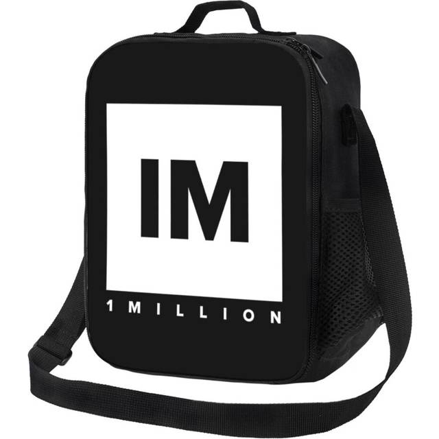 Kids Lunch Bag 1 MILLION Dance Studio Logo (White Version) Insulated Tote Box for Girls Boys Back to School