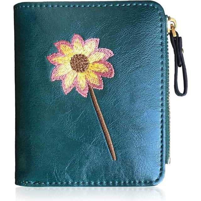 Girls Wallet Small Bifold Womens Wallets Rfid,Compact Female Cute Mini Zipper Coin Card Purse for Teen Girl Kids (Green)