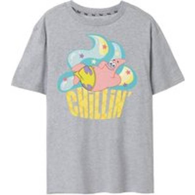 (3XL, Grey Marl) SpongeBob SquarePants Womens/Ladies Chillin Patrick Star T-Shirt
