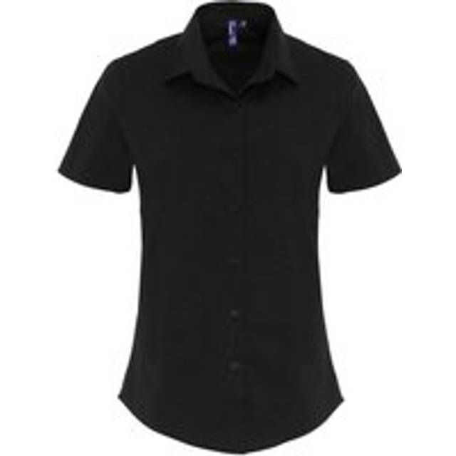 Stretch Short-Sleeved Formal Shirt - Black - XS