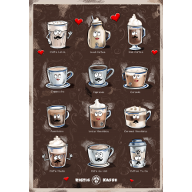 Rigtig Kaffe COFFEE LOVERS Plakat 50x70cm