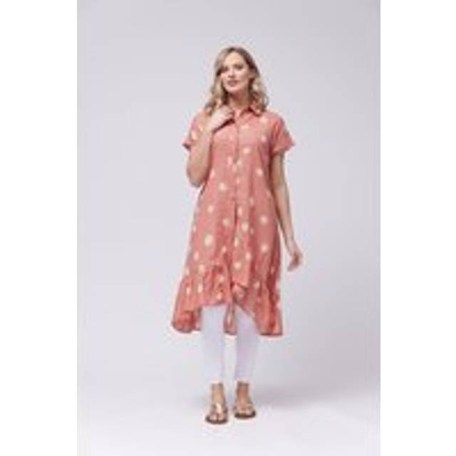 Uneven Front Dress with Pockets - Terracotta - 12