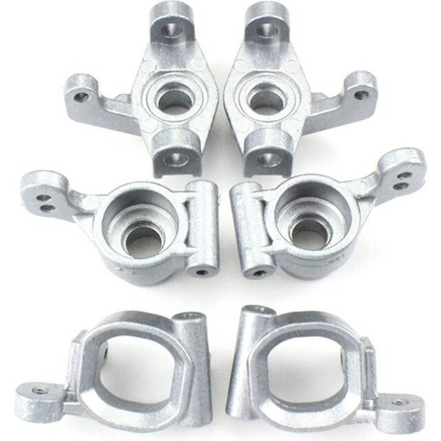 6Pcs Metal Front Rear Wheel Seat Steering Cup C Hub Carrier for Wltoys 144001 144002 1/14 RC Car Spare Parts Accessories