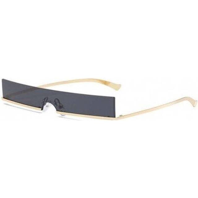 (B) New Fashion Rectangle Sunglasses Women Men Brand Designer Red Black Clear Lens Metal Frames Sun Glasses Trend Gift