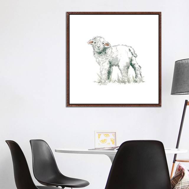 Lamb by Carol Robinson - Painting Print on Canvas - Classic Brown Wood Framed Canvas (93.98 cm H x 93.98 cm W x 4.445 cm D)