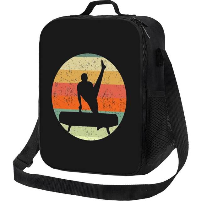 Kids Lunch Bag Male Gymnast Sunset Pommel Horse Mens Gymnastics Insulated Tote Box for Girls Boys Back to School
