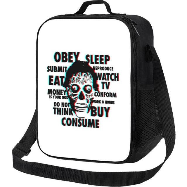 Kids Lunch Bag They Live Eat Work Repeat Obey Sleep Consume Insulated Tote Box for Girls Boys Back to School