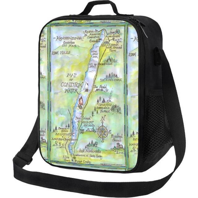 Kids Lunch Bag Swallows And Amazons Map Of Coniston Water - Insulated Tote Box for Girls Boys Back to School