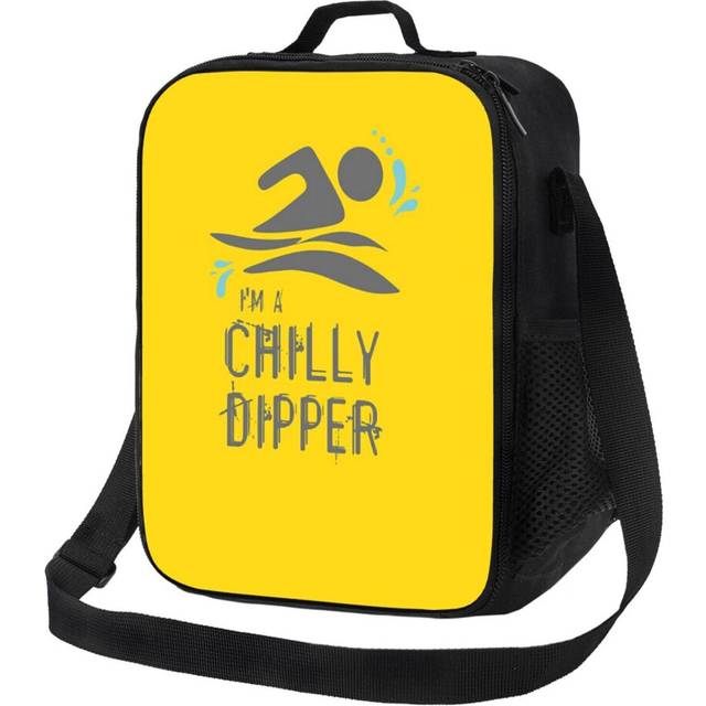Kids Lunch Bag Calling All Wild Open Water Swimming, Winter Bathers. Im A Chilly Dipper Insulated Tote Box for Girls Boys Back to School