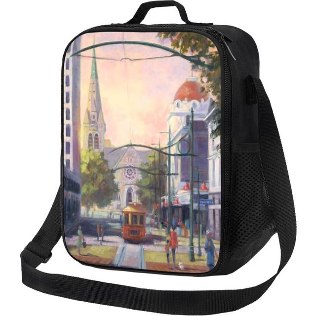 Kids Lunch Bag Back In Time - Christchurch Cathedral Square Pre-Earthquake Insulated Tote Box for Girls Boys Back to School
