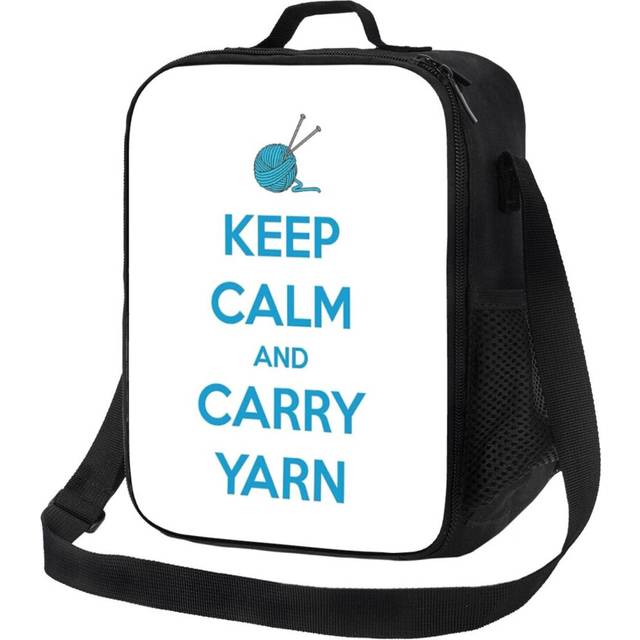Kids Lunch Bag Knitting Gifts For Knitters Keep Calm And Carry Yarn  Knitters Crochet Lovers Insulated Tote Box for Girls Boys Back to School
