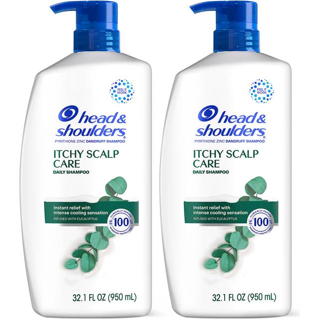 Head & Shoulders Itchy Scalp Care Dandruff Shampoo  Anti-Dandruff Treatment  Infused with Eucalyptus  32.1 Fl Oz Each  Twin Pack