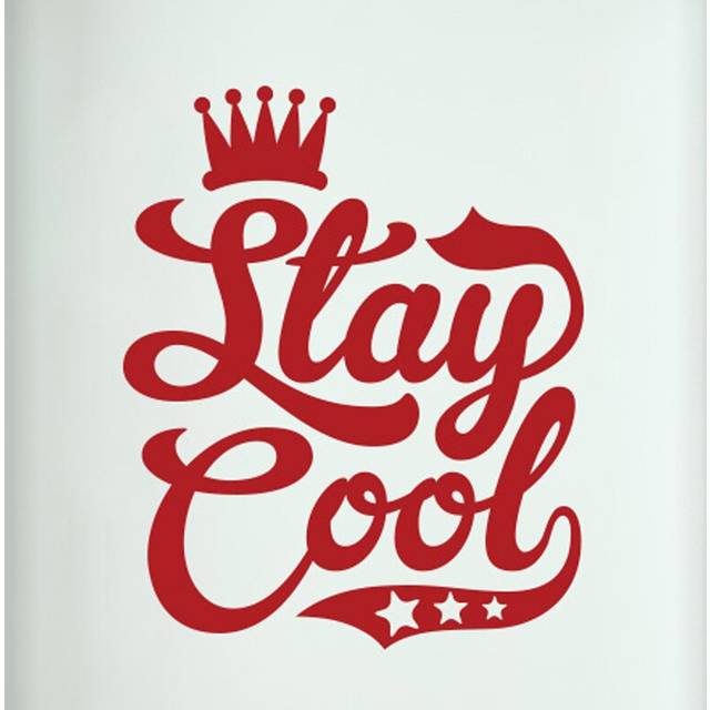 Stay Cool Door Room Wall Sticker - Dark Red (49cm H X 40cm W)