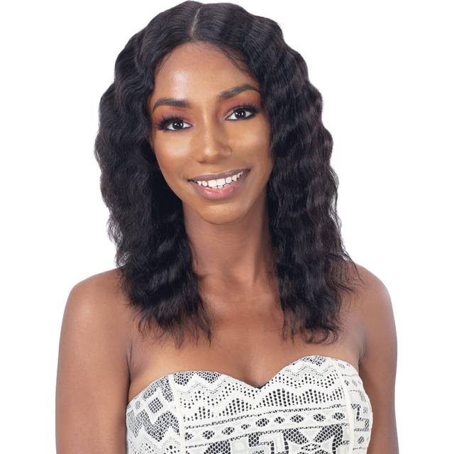 Shake-N-Go Girlfriend 100% Virgin Human Hair HD Lace Front Wig - DEEP WAVER 16 (NATURAL/DK)