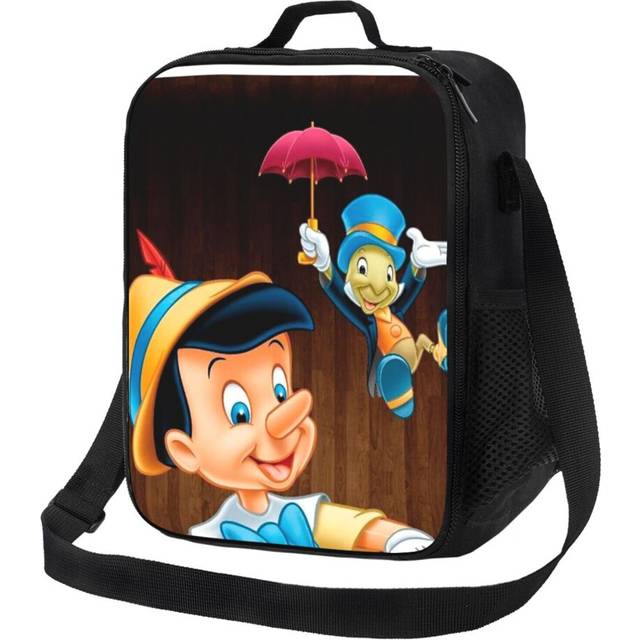 Kids Lunch Bag Pinocchio, 2021, Geppetto Collodi Stop Motion Pinocchio Cricket Guillermo Del Toro Insulated Tote Box for Girls Boys Back to School