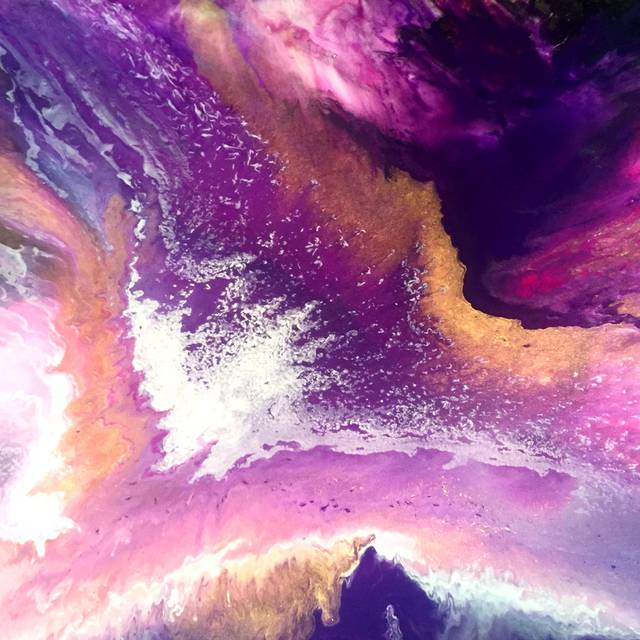 Fluid Painting by Tegan Swyny - Wrapped Canvas Art Prints - Purple (76cm H x 76cm W x 3.8cm D)