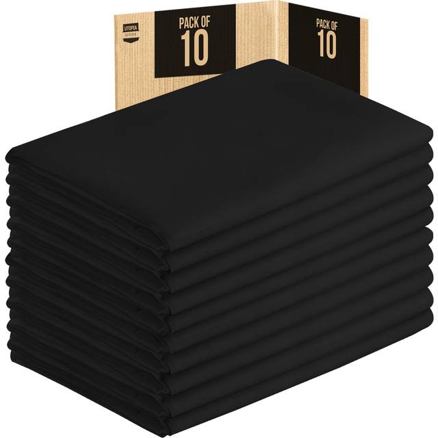 Utopia Kitchen 4ft Spandex Table Cloth Rectangle [10 Pack  Black] 200GSM Stretch Tablecloth Fitted Cover
