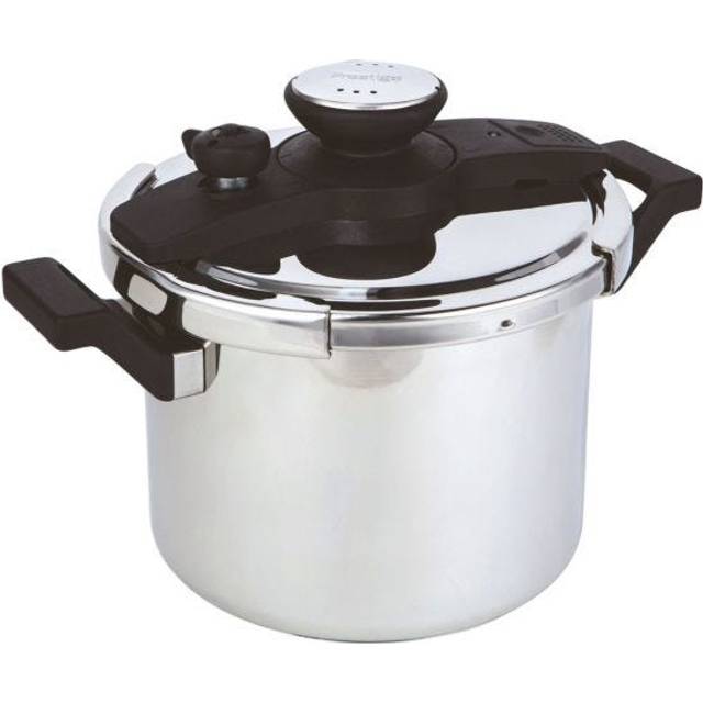 Prestige:Twist ‘n’ Lock Induction Pressure Cooker in Stainless Steel - 6 Litre