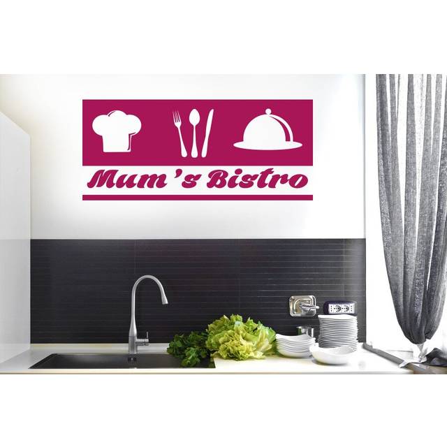 Mum Bistro Kitchen Sign Wall Sticker - Beige (Medium)