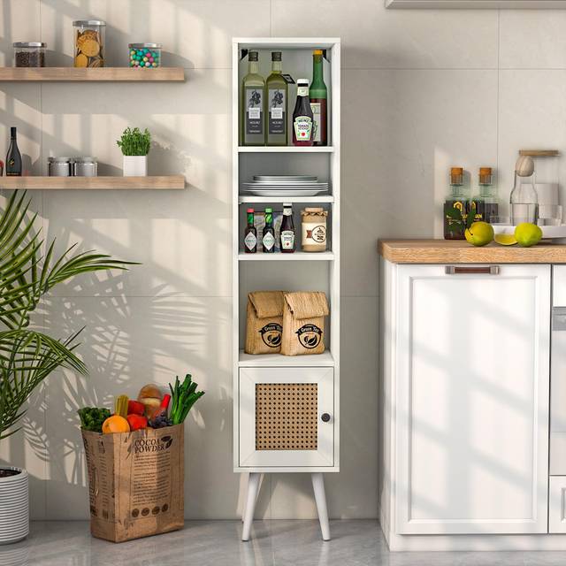 Komurcu 137cm H x 29cm W Standard Bookcase - White (137cm H X 29cm W X 29cm D)