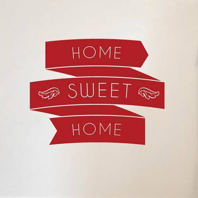 Home Sweet Home In Banners Wall Sticker - White (Medium)