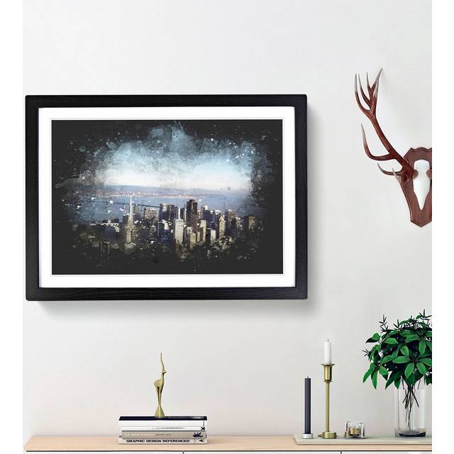 View of San Francisco - Picture Frame Graphic Art Print - Black Framed (33cm H x 45cm W x 2cm D)