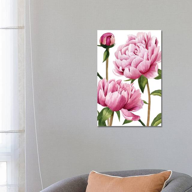 Winsome Peonies I by Grace Popp - Wrapped Canvas Graphic Art (66.04 cm H x 45.72 cm W x 1.91 cm D)