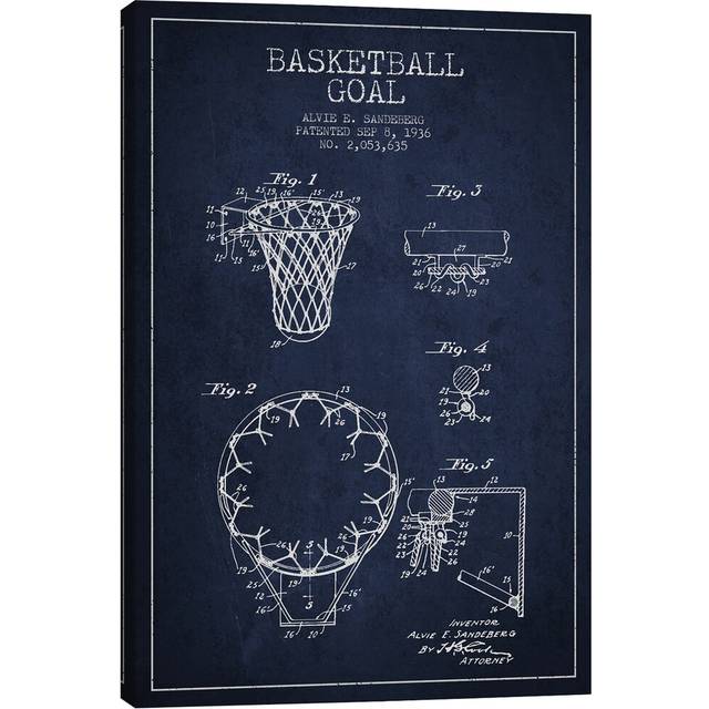 Basketball Goal Patent by Aged Pixel - Graphic Art Print - No Frame (20.32 cm H x 30.48 cm W)