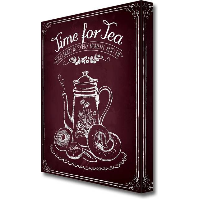 Time For Tea 3 Kitchen - Wrapped Canvas Drawing Print (50.8cm H x 106.6cm W)