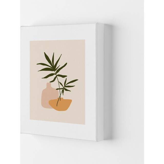 Mica Plant Pots Beige N1 by Pixy Paper - Graphic Art - Wrapped Canvas (29.7cm H x 21cm W x 4cm D)