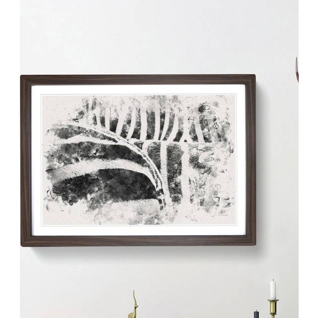 The Stripes of the Zebra - Picture Frame Painting Print - Walnut Framed (45cm H x 63cm W x 2cm D)