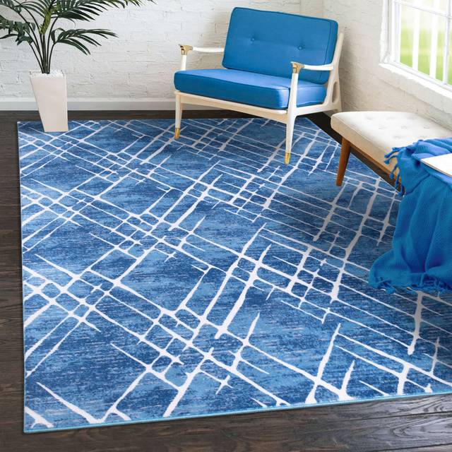High-Quality Modern Design Bedroom Rugs,Office Carpets, Decorative Runner Rug Home Decor Rugs Blue. (Rectangle 120 x 170cm)
