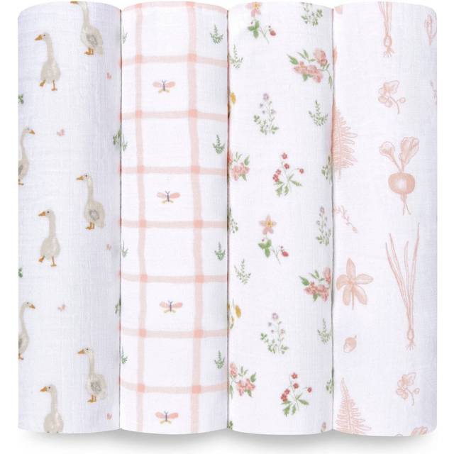 Aden + Anais Pack of 4 Essentials Cotton Muslin Swaddle Blanket - Country Floral (23-19-253)