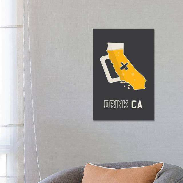 Drink CA - California Beer Print by Benton Park Prints - Wrapped Canvas Art Prints (66.04 cm H x 45.72 cm W x 3.175 cm D)