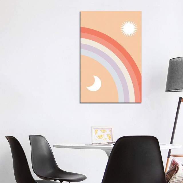 Rainbow Moon and Sun by Emanuela Carratoni - Wrapped Canvas Graphic Art (101.6cm H x 66.04cm W x 3.81cm D)